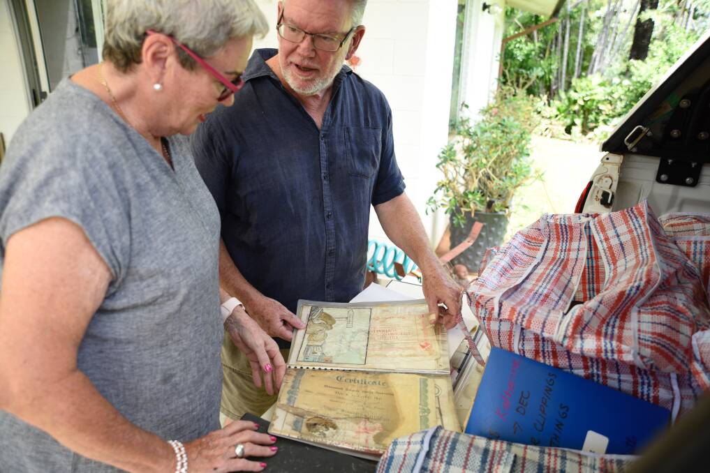 The Library and Archives NT manager of collection development Brian Hubber drove from Darwin to Katherine on Thursday to collect the extensive history of the town. Picture: Roxanne Fitzgerald. 