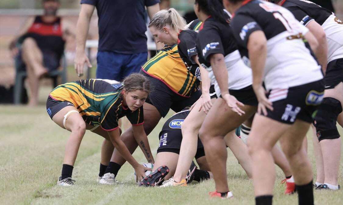 Ayesha Kay playing for the Katherine Barbarians against the University Pirates. Picture: Marc Gardner
