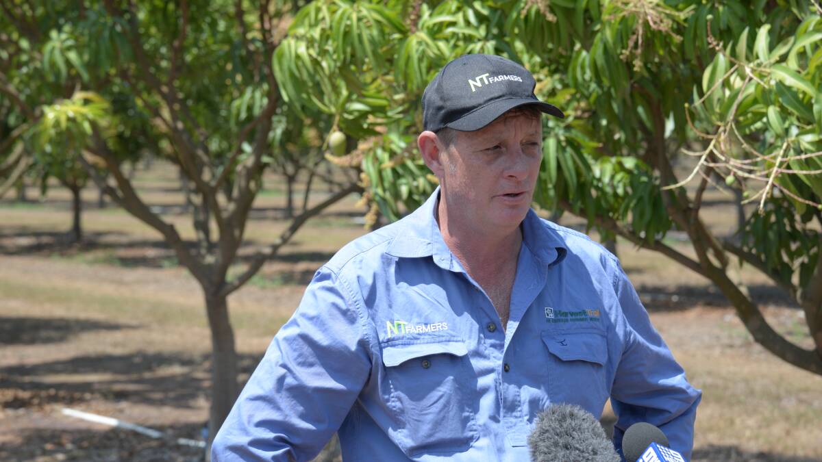 NT Farmers CEO Paul Burke announcing the arrival of the seasonal workers from Vanuatu. Picture: Supplied