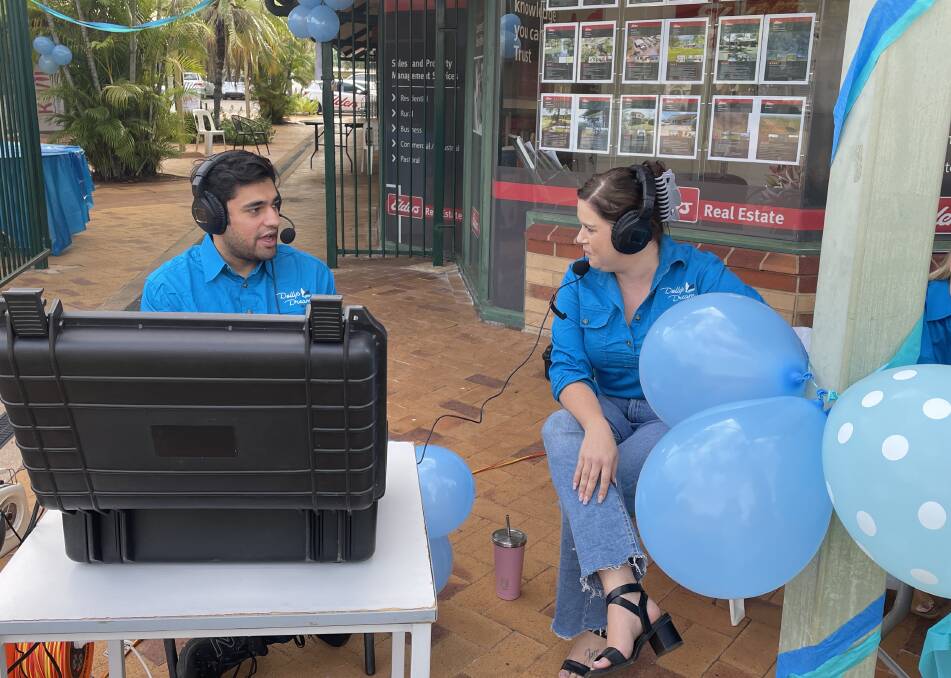 Katherine FM announcer and treasurer Sid Choudhary was broadcasting live from Elders Katherine. Picture: Sarah Matthews