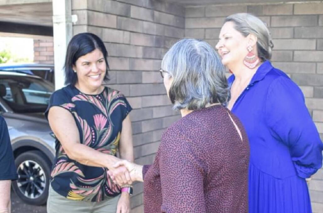 NT Chief Minister Natasha Fyles with Katherine Mayor Lis Clark and Katherine Town Council chief executive Ingrid Stonhill. Picture: Supplied