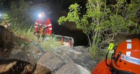 The man had to be extracted from where he was trapped down a deep ravine. Picture: NTPES