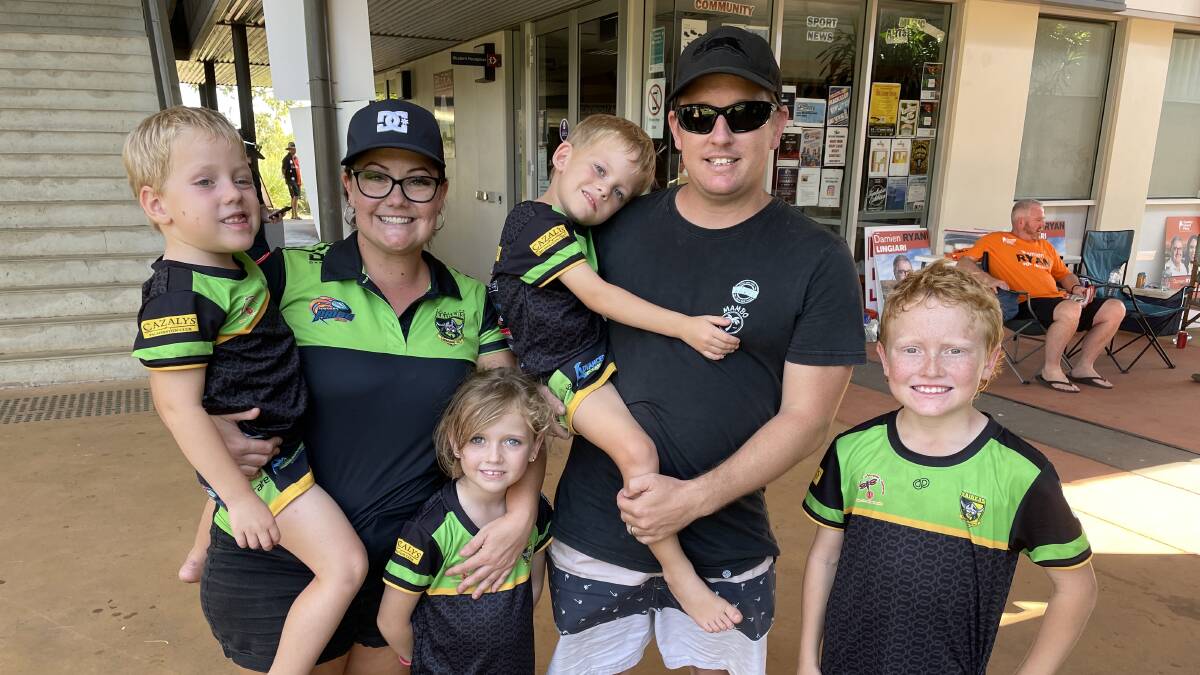 The Goodwin Family came out for their democracy sausage in Palmerston. Picture: Sarah Matthews