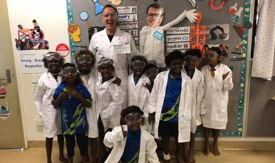 Acting Principal Chris Errington and his Deadly Science collaborators. Picture: Supplied