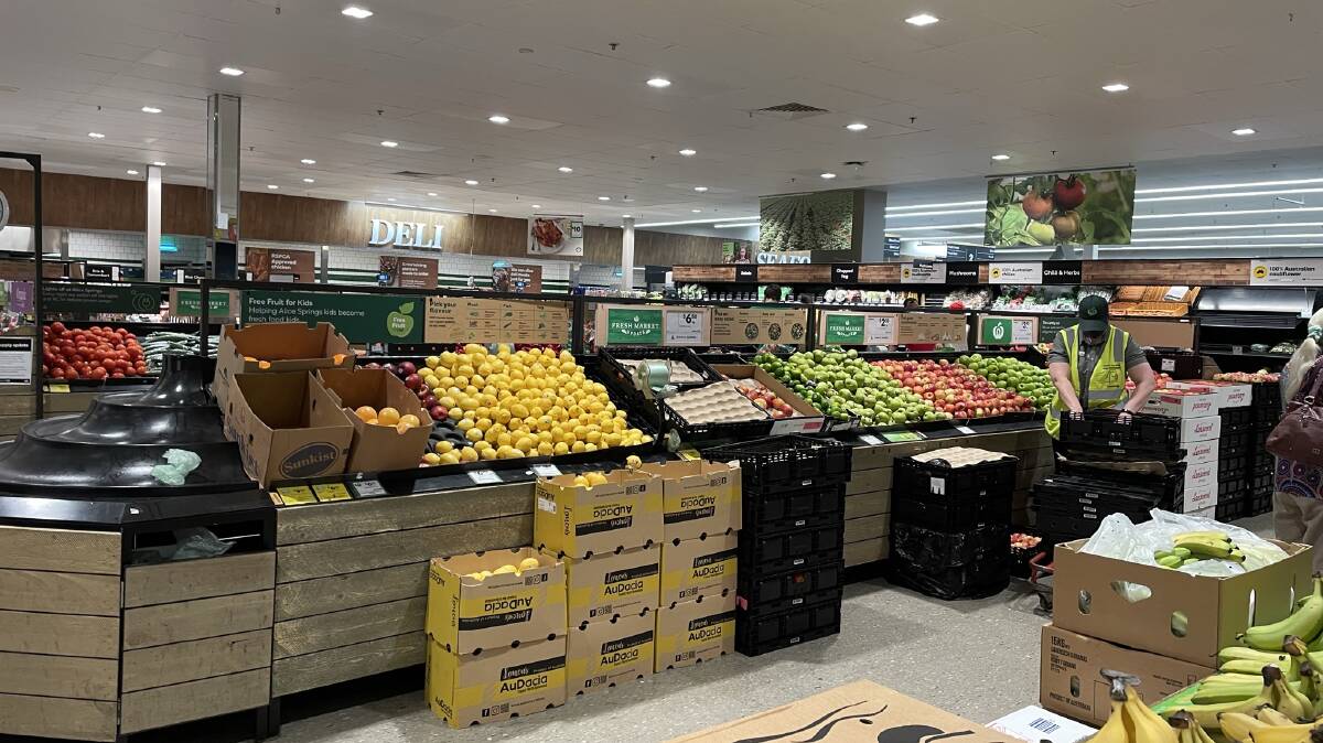 The Alice Springs Woolworths after receiving deliveries over the weekend. Picture: Supplied