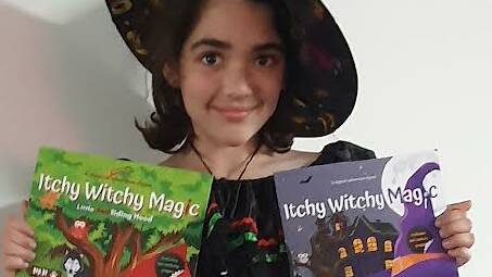 10 year old Rahni, granddaughter of Jenny Duggan, shows off her Book Week costume and birthday gifts. Picture supplied.
