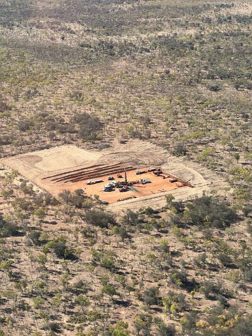 New well pad under construction on Tanumbirini Station. Picture Nurrdalinji Aboriginal Corporation