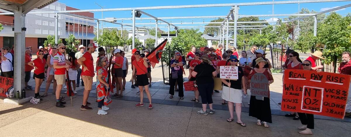 Katherine teachers went on strike to protest against a four-year pay freeze.