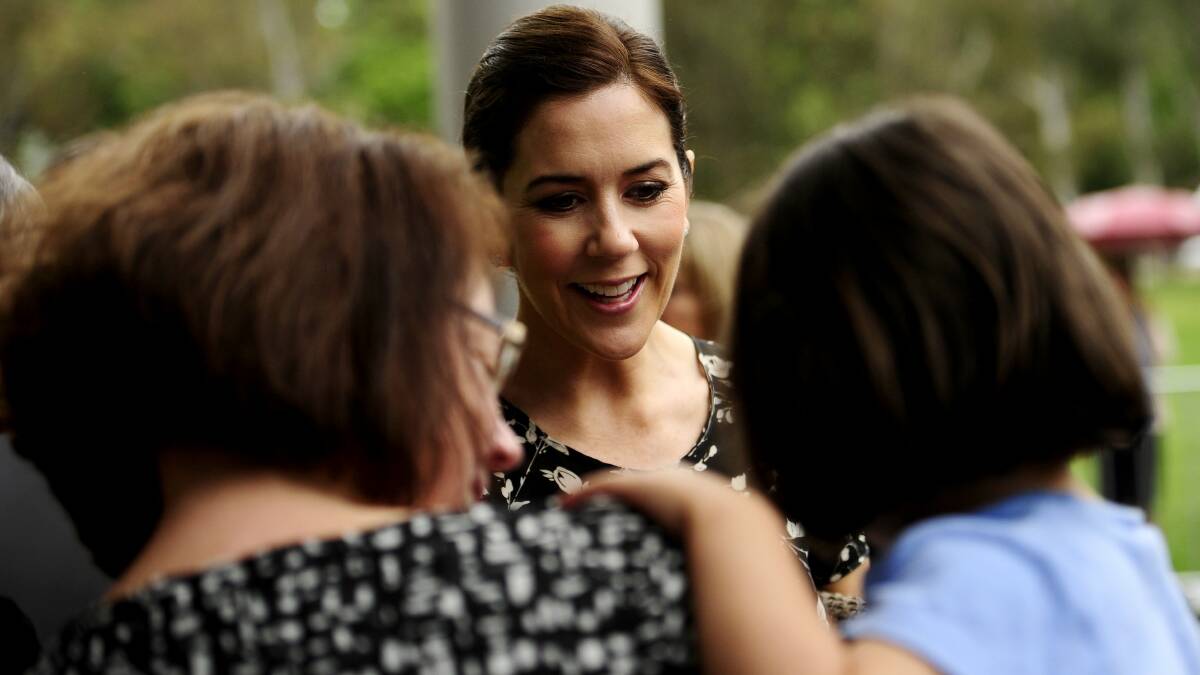 Princess Mary stops to greet crowds during a trip to Canberra in 2011. Picture: Stuart Walmsley. 