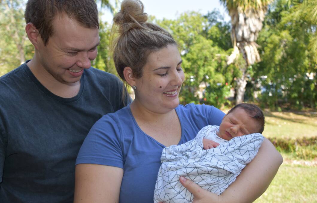 Smiles all round for new parents Grady and Tara Humphries. 