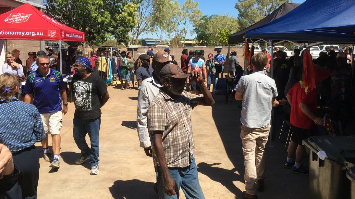 Katherine based services set up stalls to provide direct assistance to people experiencing homelessness. Photo: Supplied. 