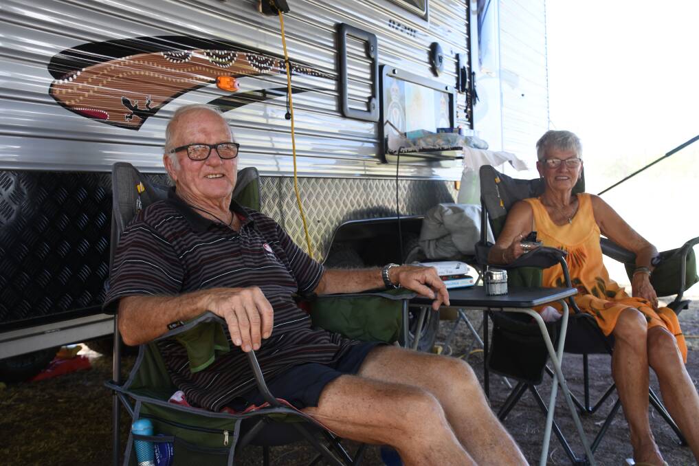 GREY NOMADS: Keith and Denise Kirkwood-Ryan are among more people travelling through Katherine late in the season, despite the sizzling heat.