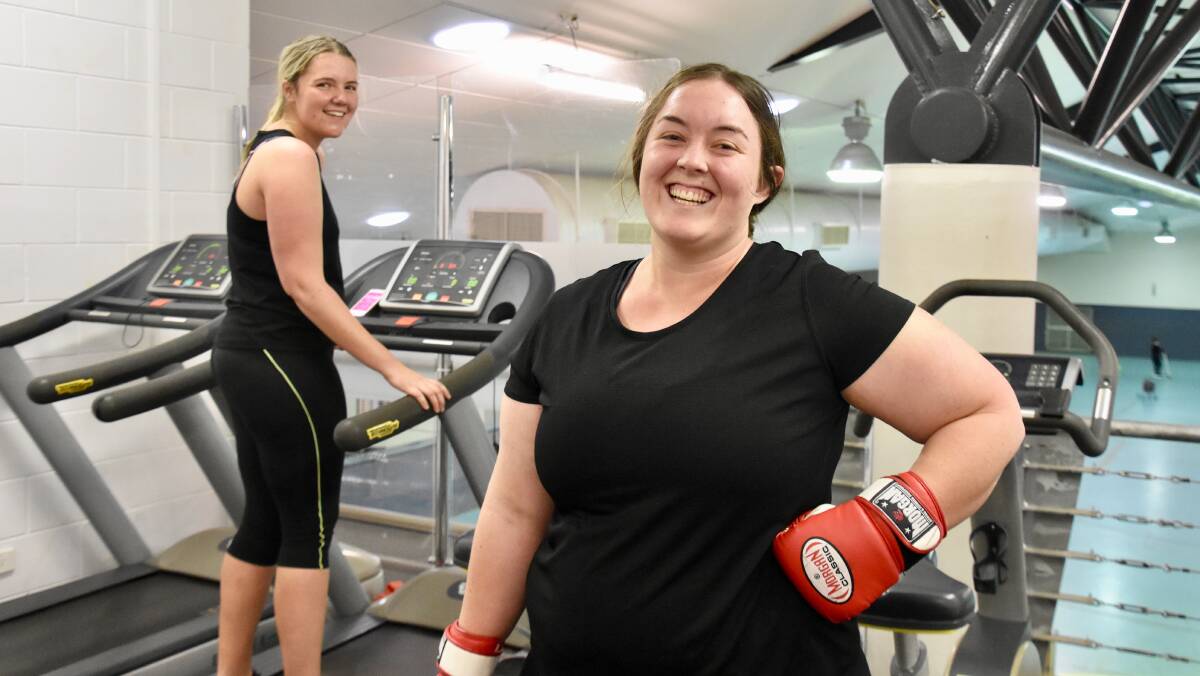 Korreigh Wade and Kate Corney have landed in Katherine after months on working on stations, and the women's only gym at the YMCA has been a great way to get back into fitness. 