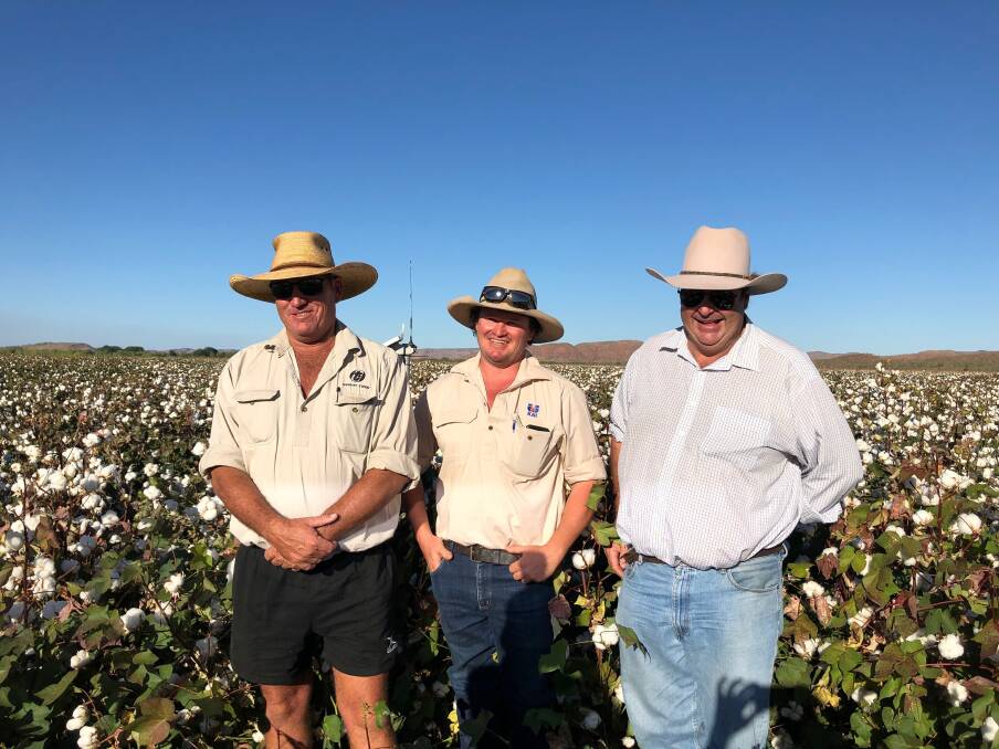 Bruce Connolly, Ron Greentree, and Luke McKay will be collaborating with stakeholders to make a cotton industry in the north a reality. Picture: Supplied. 