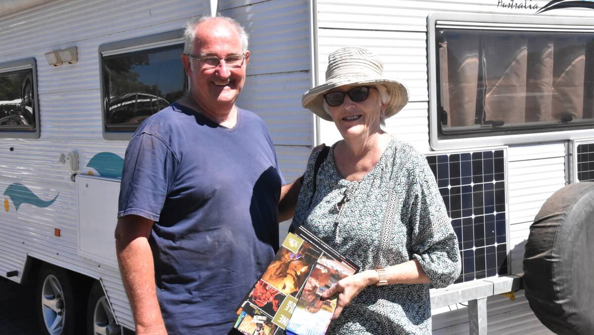 GREY NOMADS: Retired travellers, Garry and Lyn Walker, are in Katherine for the first time, and are looking forward to visiting the attractions. 