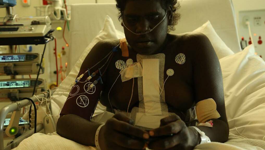 LIFE THREATENING: Liddywoo Mardi, 15, after open-heart surgery at Royal Children’s Melbourne. Picture: .