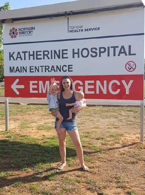 Lauren Cadet had two of her children, Patrick and Isla, at Katherin Hospital. Picture: Supplied. 