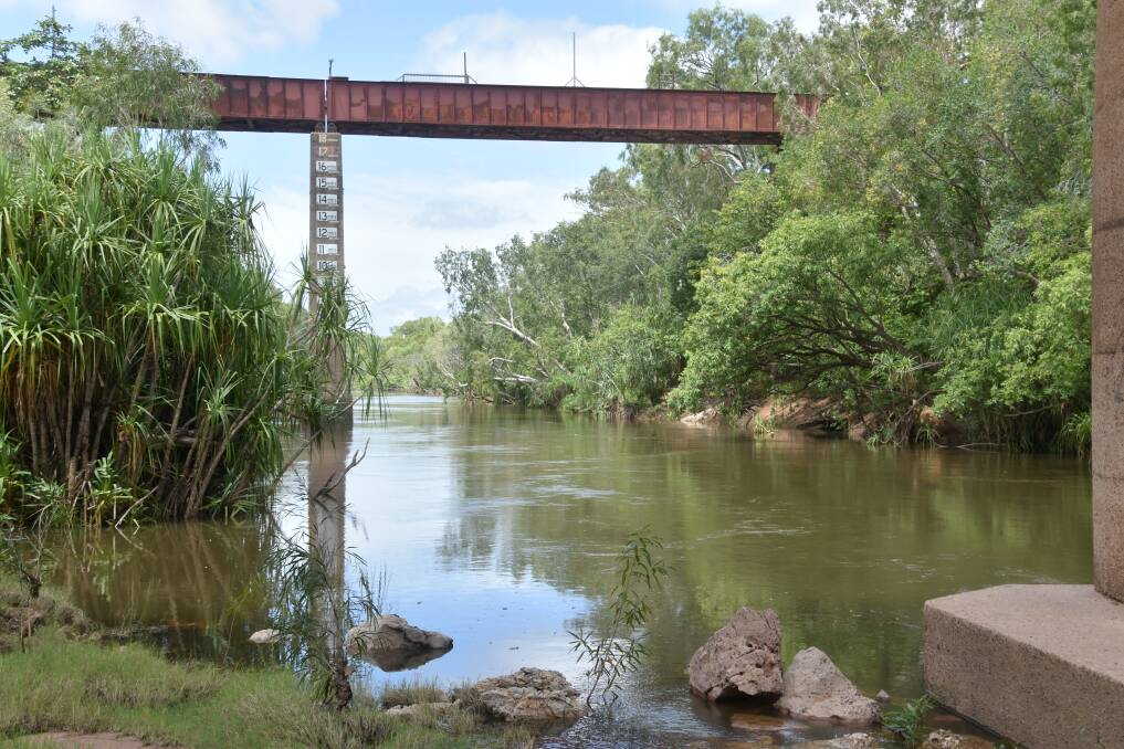The Katherine River level on February 11, 2020, has barely risen above one metre. 