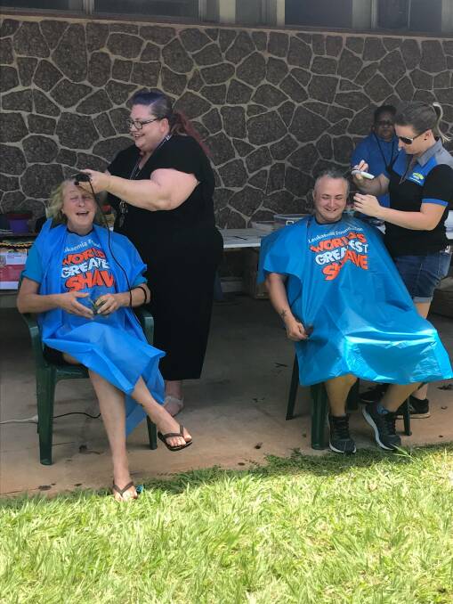 Karyn Kalamaras and Lee Fisher were clipped and coloured to raise funds for the World's Greatest Shave. Picture: Supplied. 