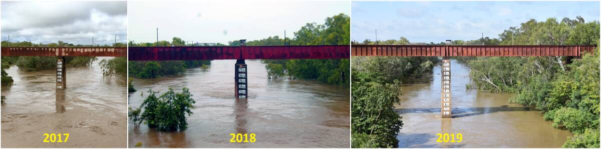 CONTRAST: Take a look at the difference in the Katherine River levels between 2017, 2018 and 2019. 