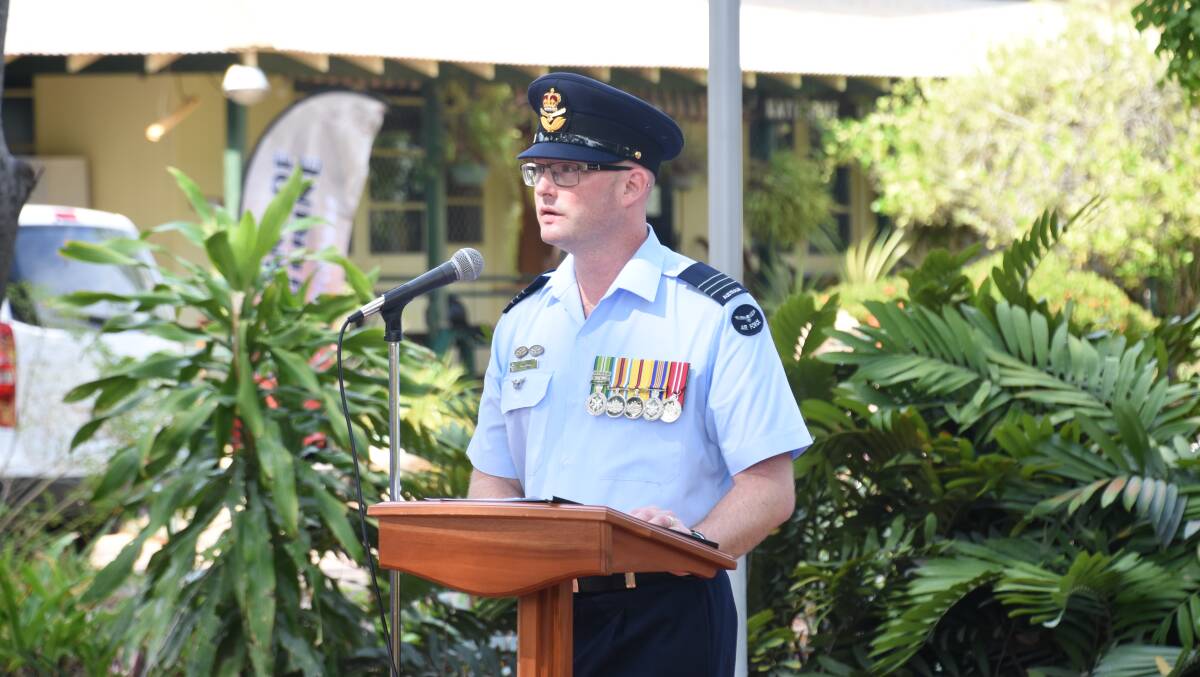 Wing Commander Tim Ferrell, provided a commemorative address on the 77th anniversary of the bombing of Katherine. 