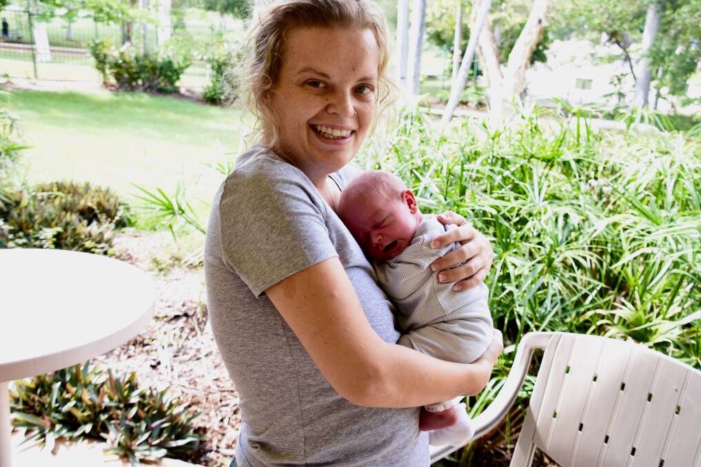 Shannon Gaudion and her new baby Noah David Gaudion at Katherine Hospital. 