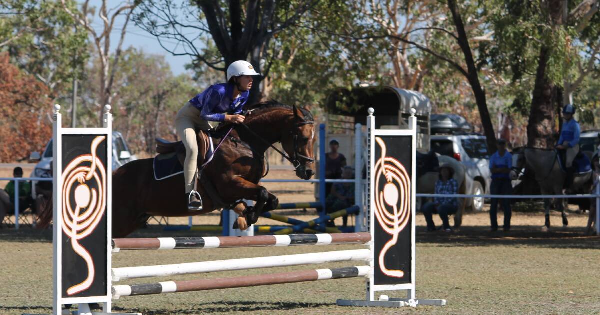 Georga Dehne riding Nibbles at the NT Pony Club Championships on Sunday, in Katherine. 