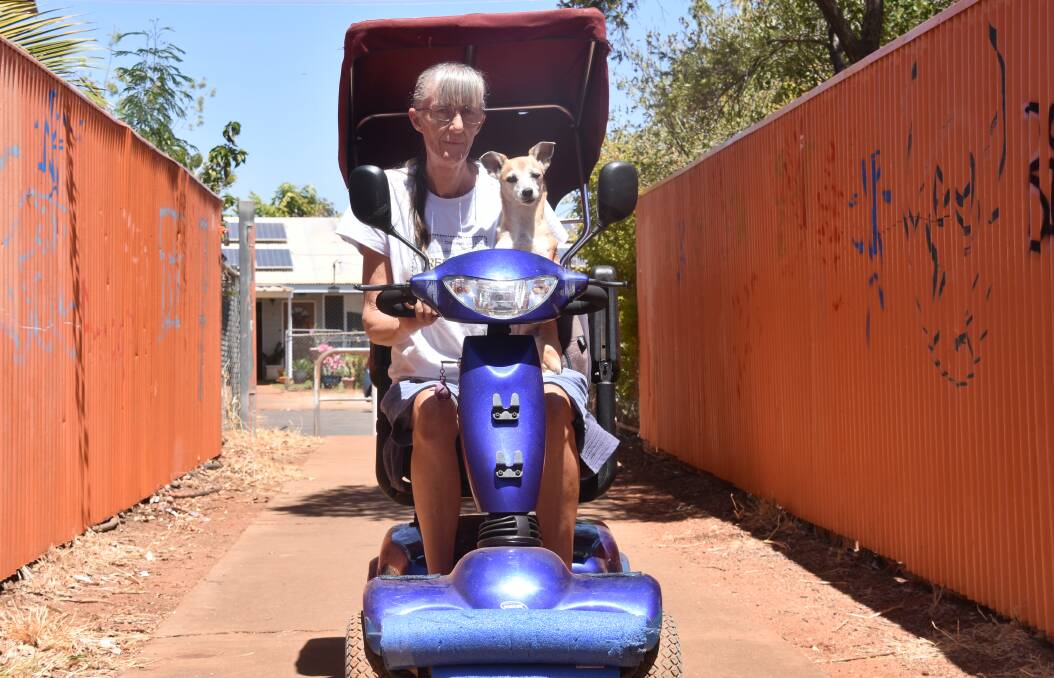 DISREGARDED: Jennifer Milne and her dog Bardi Grub use the laneway most days to get into town.