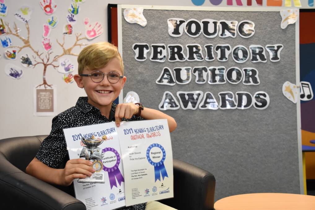 Casuarina Street Primary School student Noah Stoeckl won the Katherine region Young Territory Author Awards with his adventure book Polar the Explorer. 