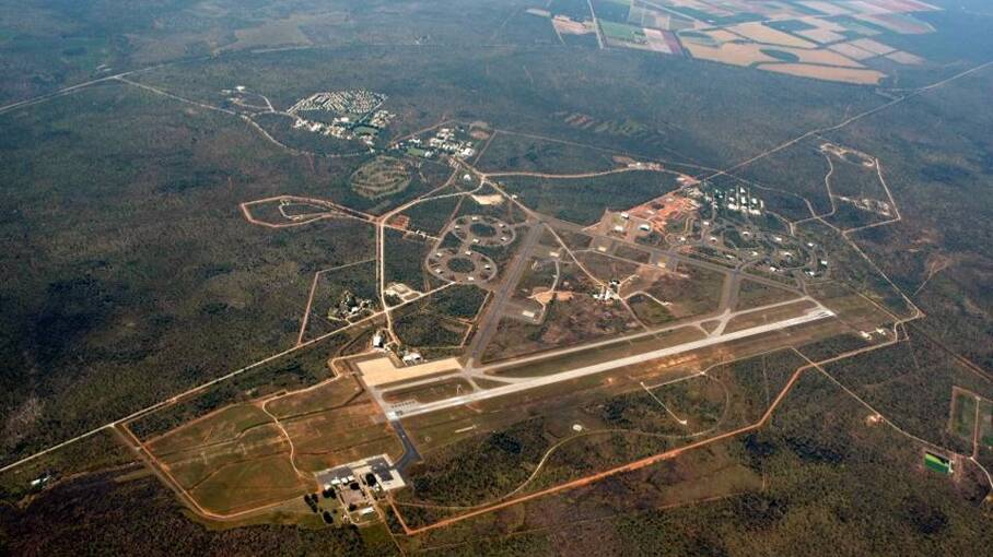 An aerial view of the Tindal Royal Australian Air Force Base, about 15 kilometres outside of Katherine. Picture: Supplied. 