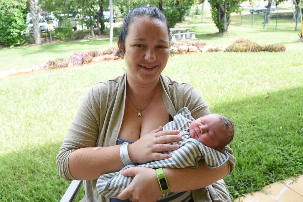 BABY JOY: Carson Telow was born at Katherine Hospital at 11.28 this morning, and new mum Brooke Mackie couldn't be happier. 