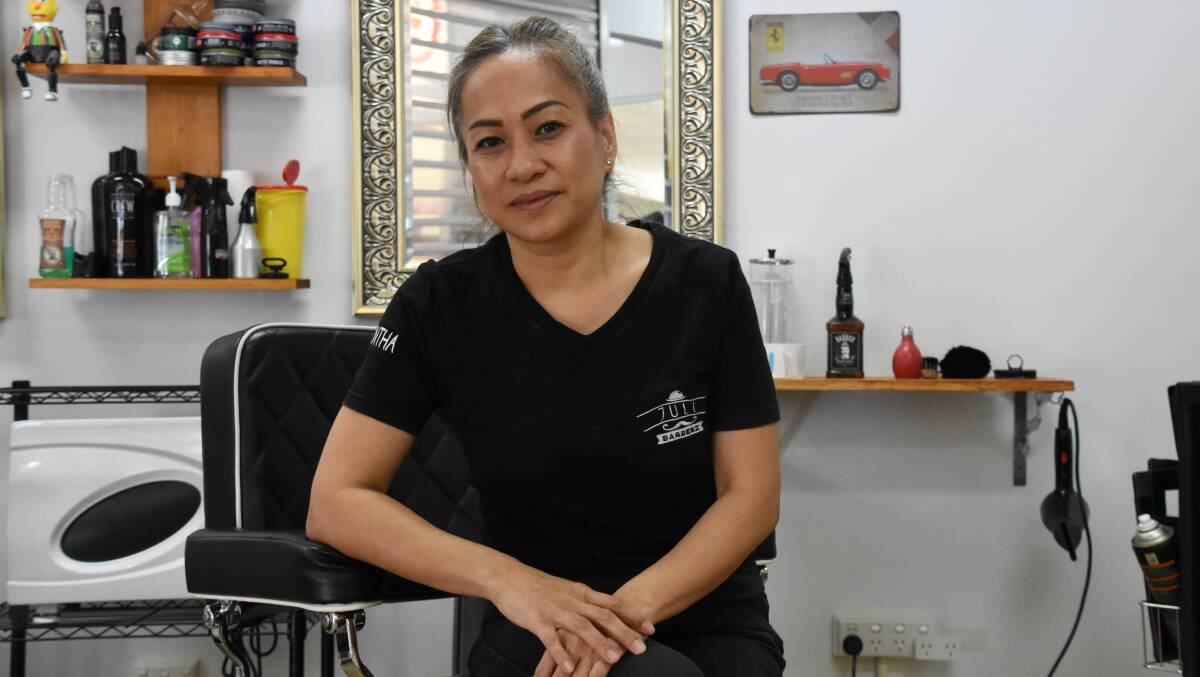 The owner of July Barberz, Sam Trang, recently moved to Katherine to start her own barbershop business. 