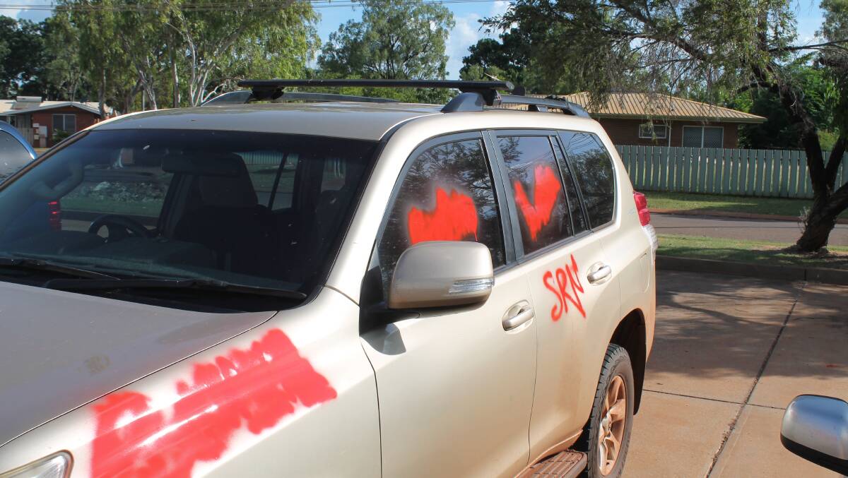 MINDLESS VANDALISM: Two of the cars’ antennae were cut and residents said that items had been stolen from their houses.