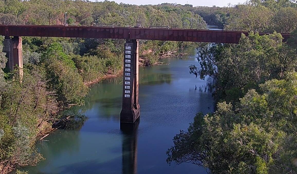 The Katherine River is 20 centimetres deep at the railway bridge. Picture: Katherine Town Council.