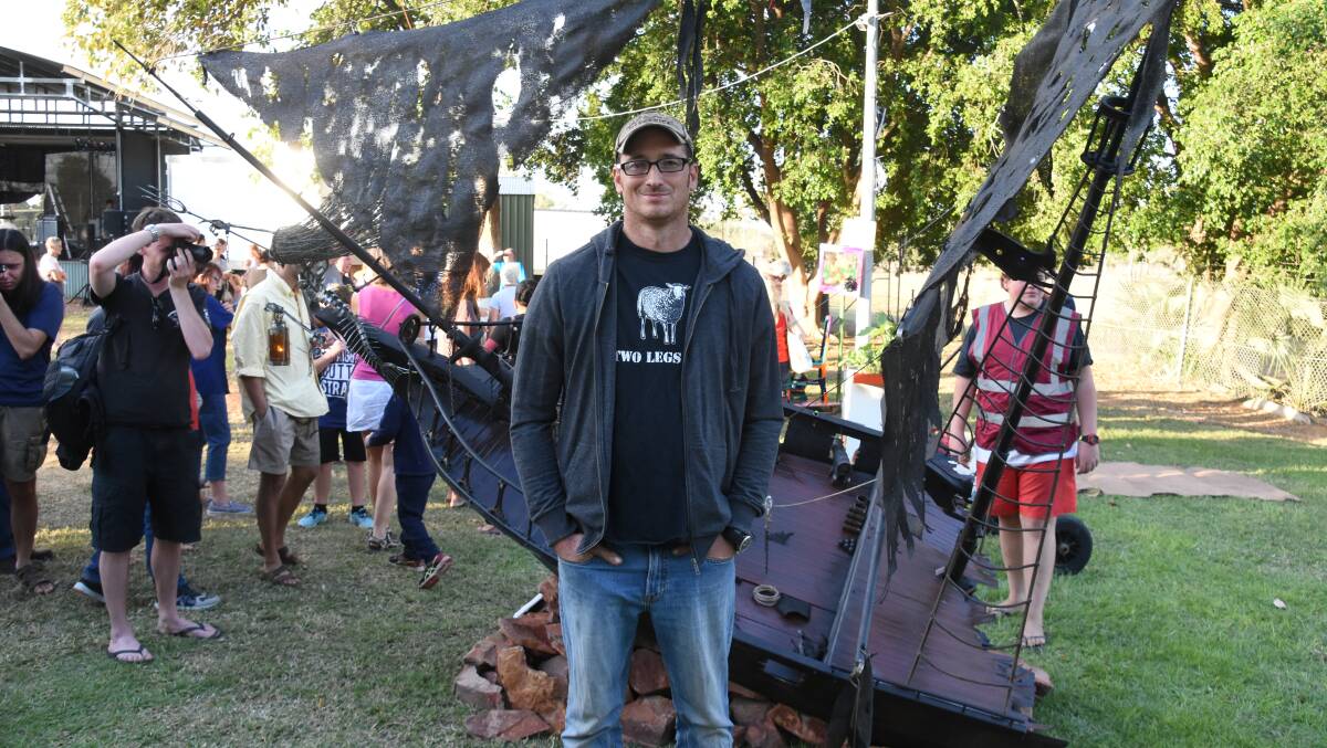 Patrick Bauer won the Junk Festival welded prize with his large pirate ship sculpture. 