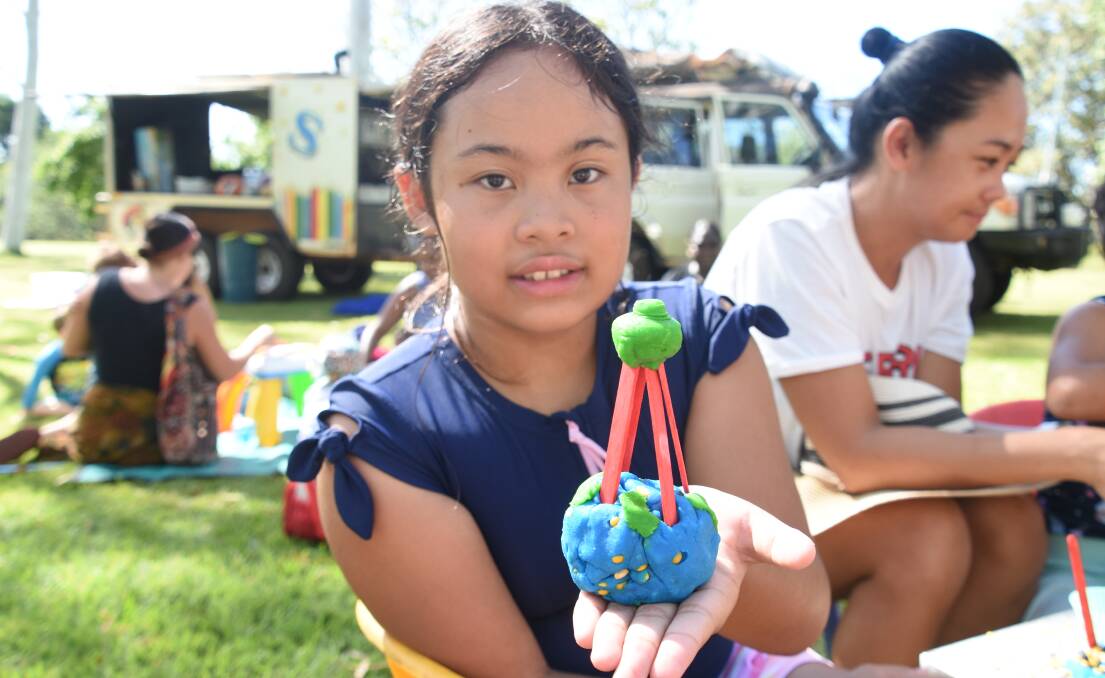 SCHOOL HOLIDAY FUN: Nine-year-old Stella Cole has been looking forward to the Waterplay in the Park event for days now, and couldn't wait to arrive this morning. 