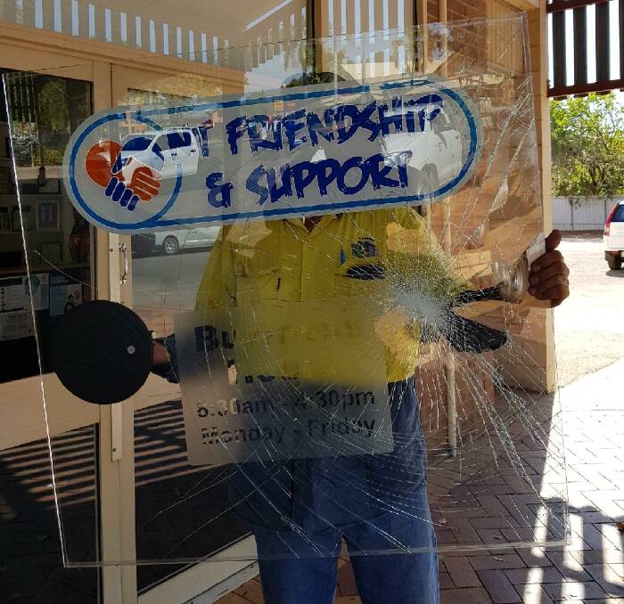 QUICK FIX: NT Friendship and Support made sure the window replacement happened quickly. Picture: Karen Buss. 