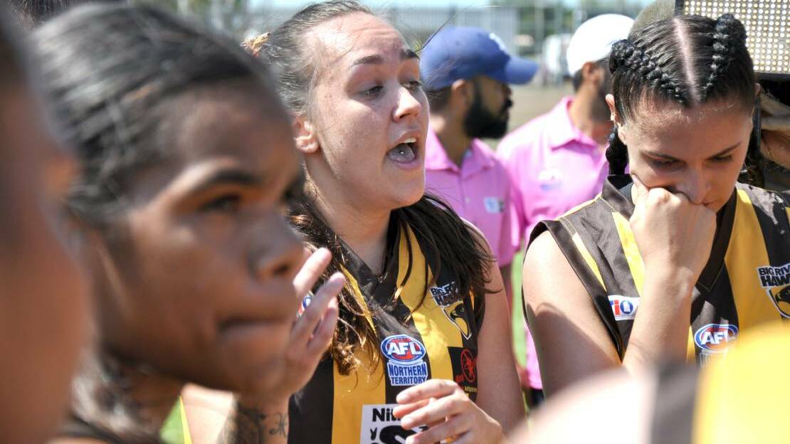 The Katherine women's football team is bracing for a hot game on Saturday against the Southern Districts as temperatures are set to reach 43 degrees. Picture: Chris McLennan. 