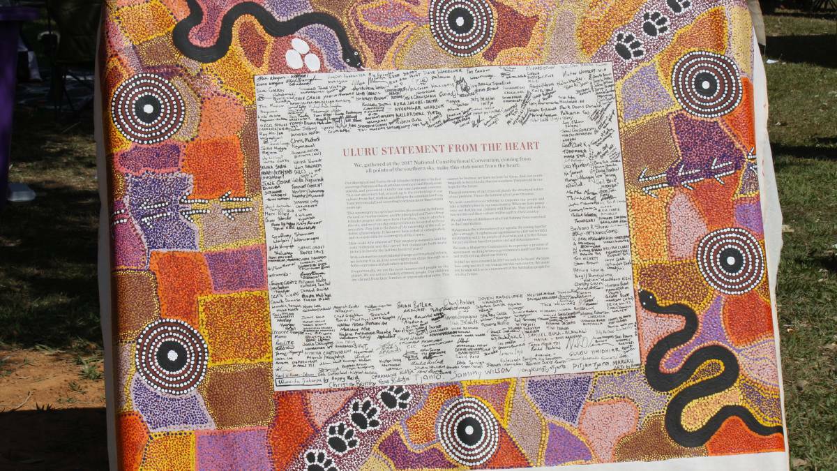 Thousands of signatures were added to the original Uluru Statement (on separate canvases) at the 2018 Barunga Festival. 