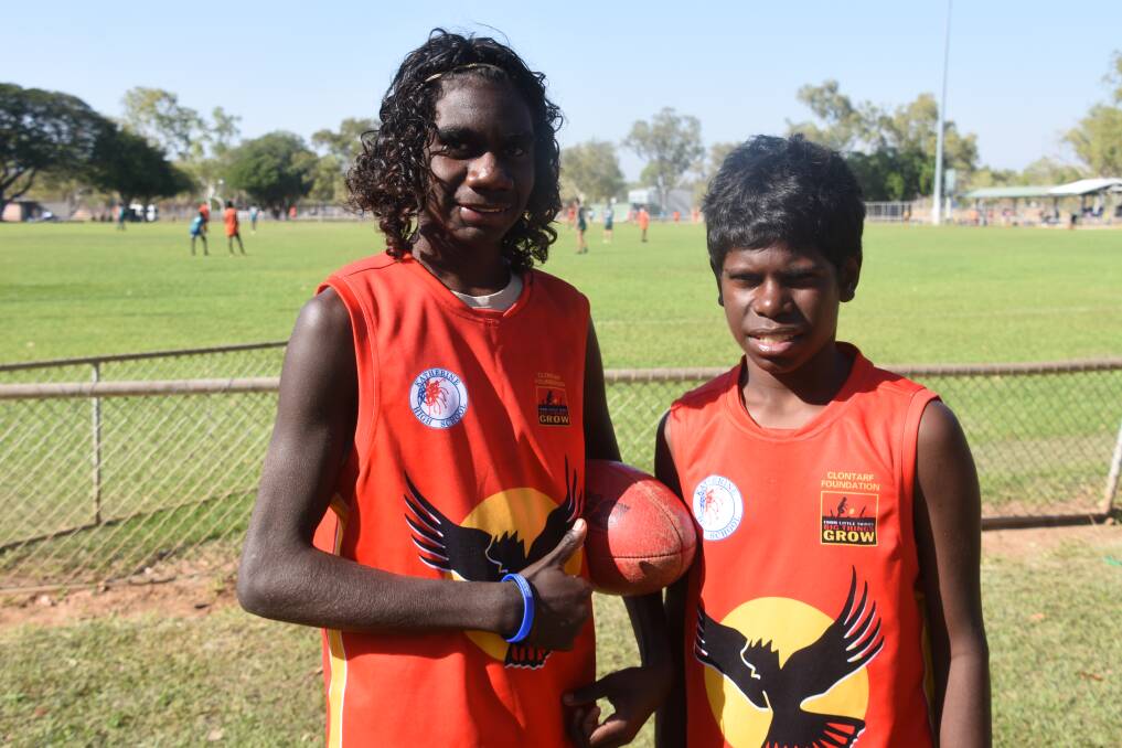 Katherine Karraks ALF team captain Dimitrius Redford and Mike Thompson played in the semi-finals against Alice Springs team Yirara this morning. 