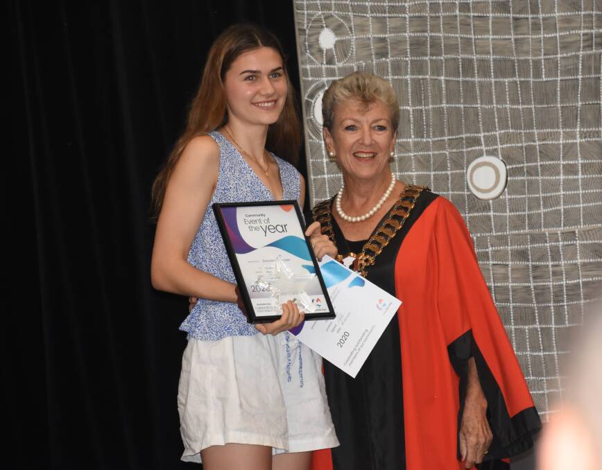Charlotte Pickering with the Mayor of Katherine Fay Miller. 