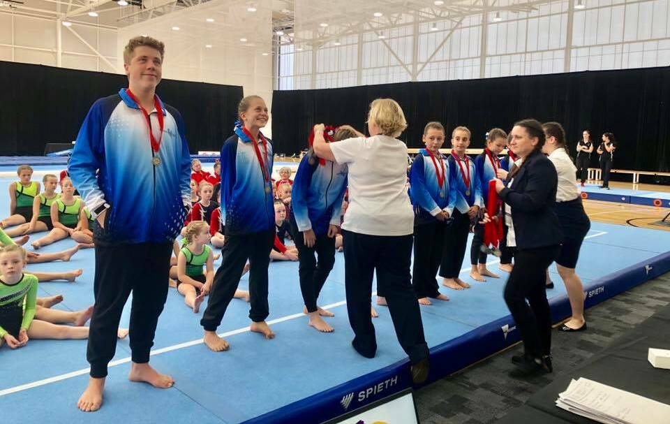 Active Feet gymnasts have returned home elated after winning silver at the National Clubs Gymnastics Carnival. Picture: Supplied. 
