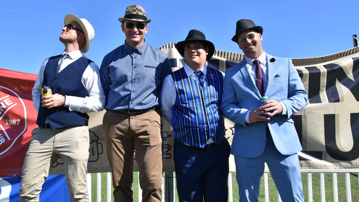 Second from the left, Craig Pinkney next to Anthony Smith, with other competitors in the  Fashions on the Field. 