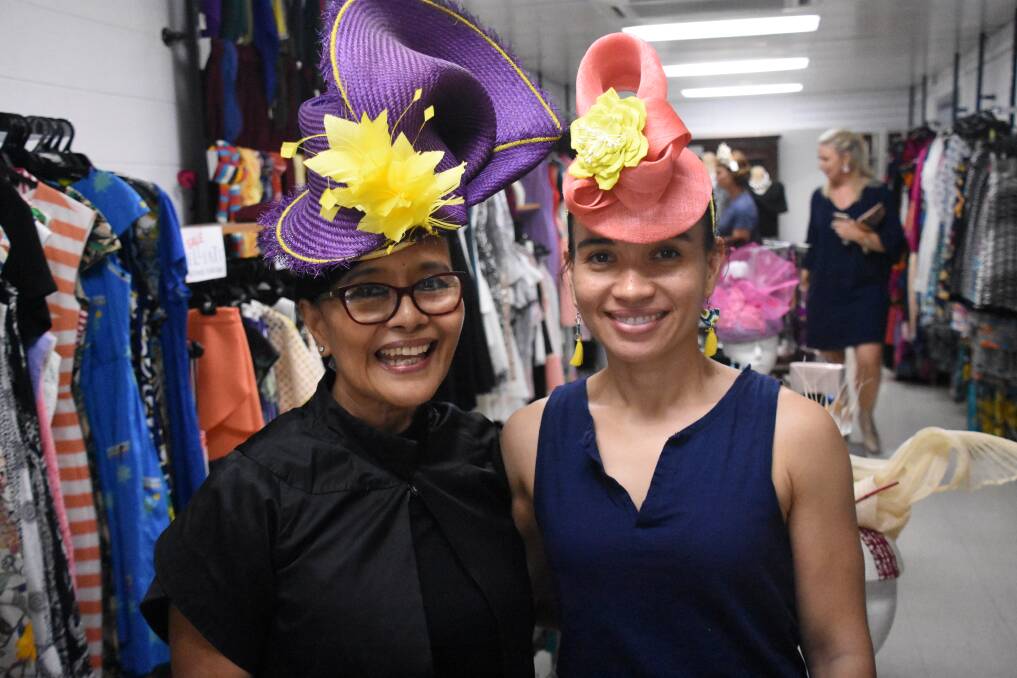MILLINERY MADNESS: 'Perchers' will be all the rage at this year's Katherine Cup, according to Fe Fehey and Mary Ann Frogley. 