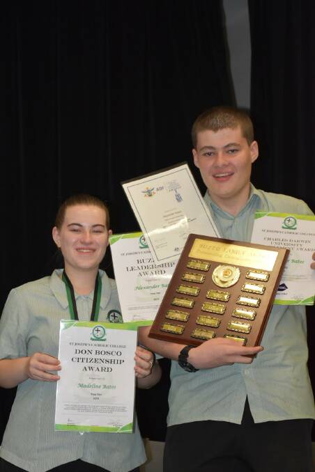 Madeline and Alexander Bates were among the school's highest achievers recognised at a ceremony last night at the Godinymayin Yijard Rivers Arts and Culture Centre. Picture: Ginny Edwards. 