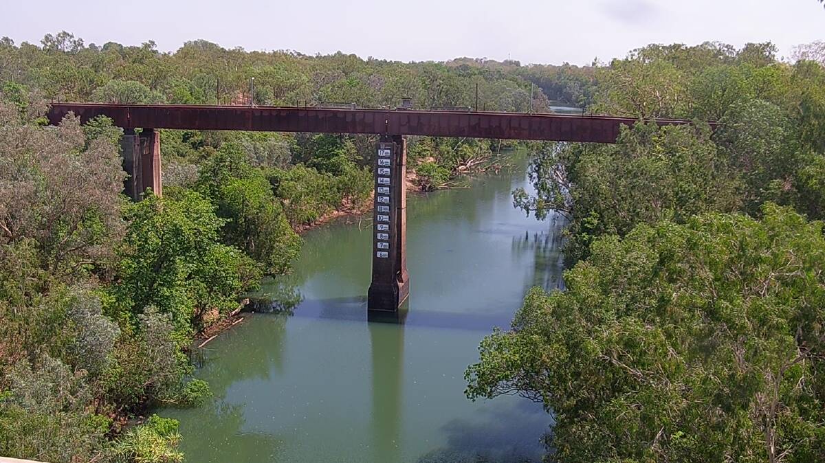 The Katherine River's water level is low. Picture: Katherine Town Council river camera. 