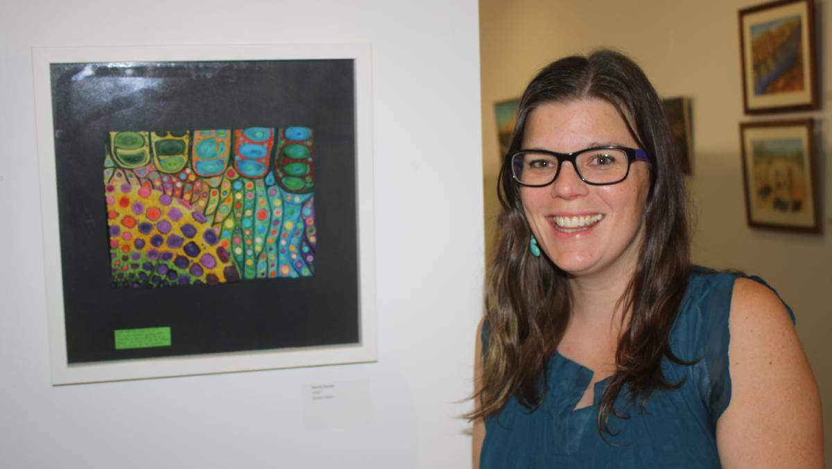 Katherine resident, Naomi Hunter, last year at the opening night with her artwork 'Snap'. 