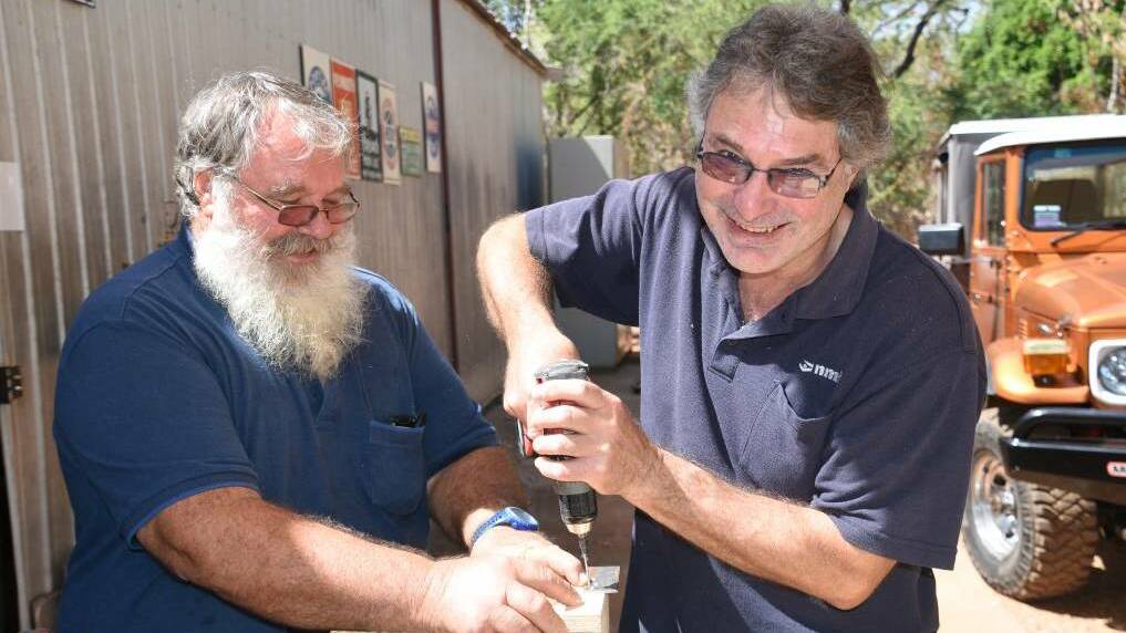 Men’s Shed founding member Bryan Walter and Bruce Smith 