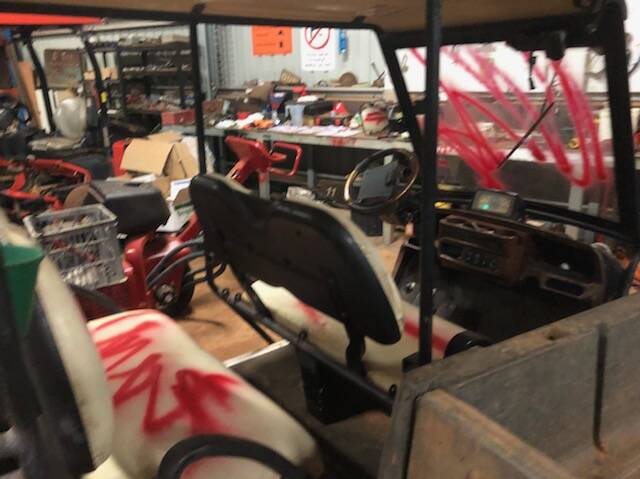 The Katherine Country Club's golf buggies were the target of youth over the weekend. Picture: supplied. 