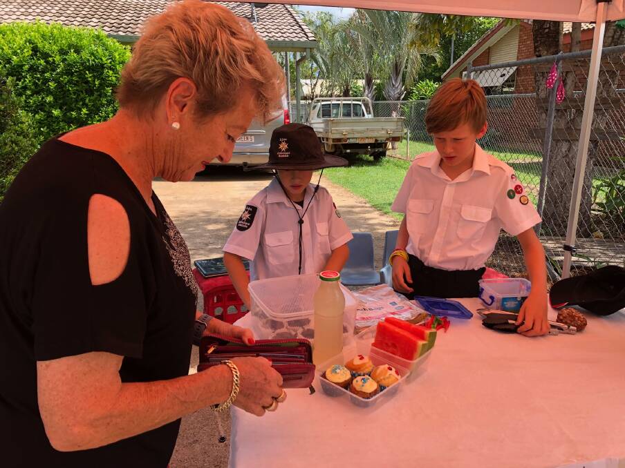 Katherine Town Council Mayor Fay Miller was one of the first customers. Picture: Annie Hesse. 